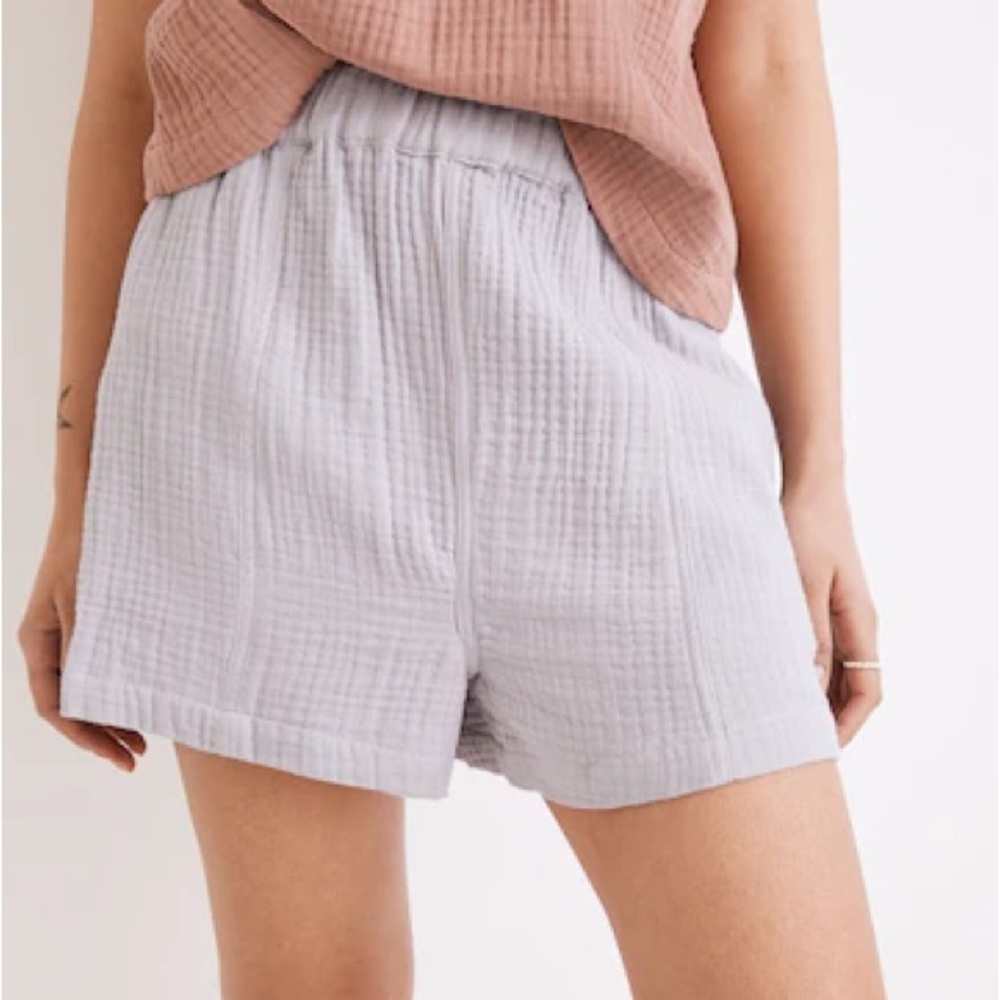Madewell Lightspun Light Gray/Blue Easy Pull On Shorts